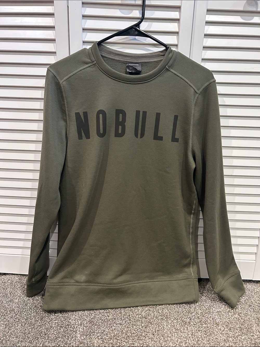 NOBULL Olive Green Logo Crewneck Sweater